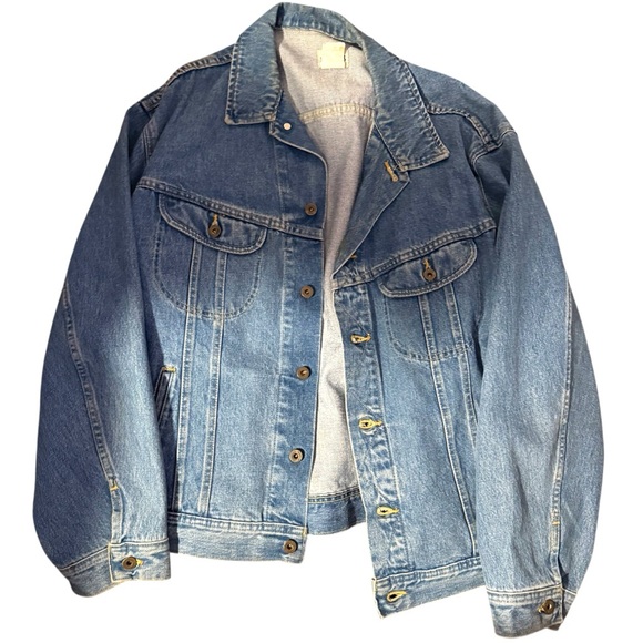 Lee Jean Jacket Vintage 90s Denim Trucker Jean Jacket USA XXL - Picture 12 of 15